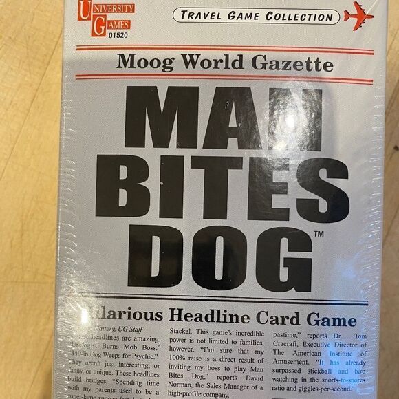Man Bites Dog Card Game, University Games, Travel Game Collection, New Sealed - Picture 1 of 4